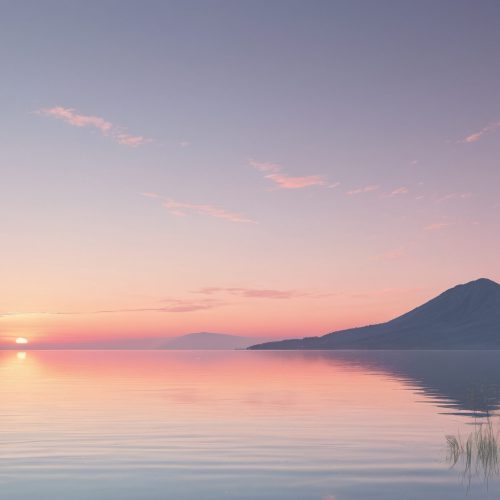 Delicate Horizons: Capturing the Beauty of Nature with Gentle Gradient Skies and Subtle Artistic Details, Generative AI